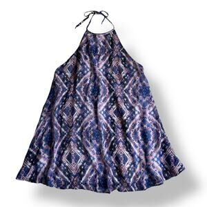 Show Me Your Mumu Purple Haze Katy Halter Mini Dress Womens Size L Boho